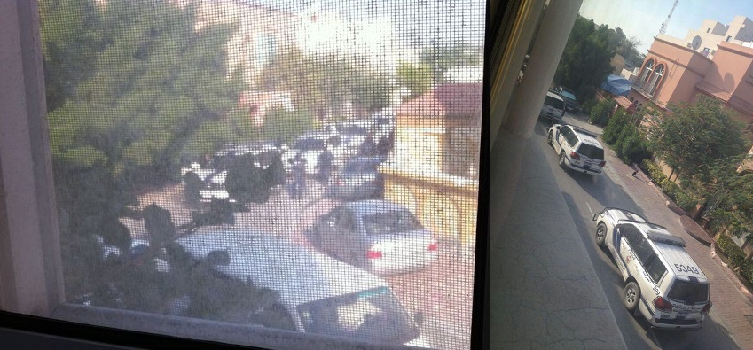 Security forces outside house of Ahmed AlArab