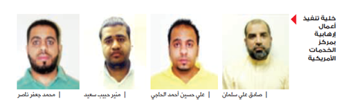 Photo of the group accused of performing terrorist acts among them the detainee Ali Al-Haji